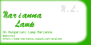 marianna lamp business card